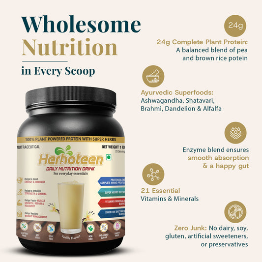 Herboteen Plant Powered Daily Nutrition Drink - Vanilla