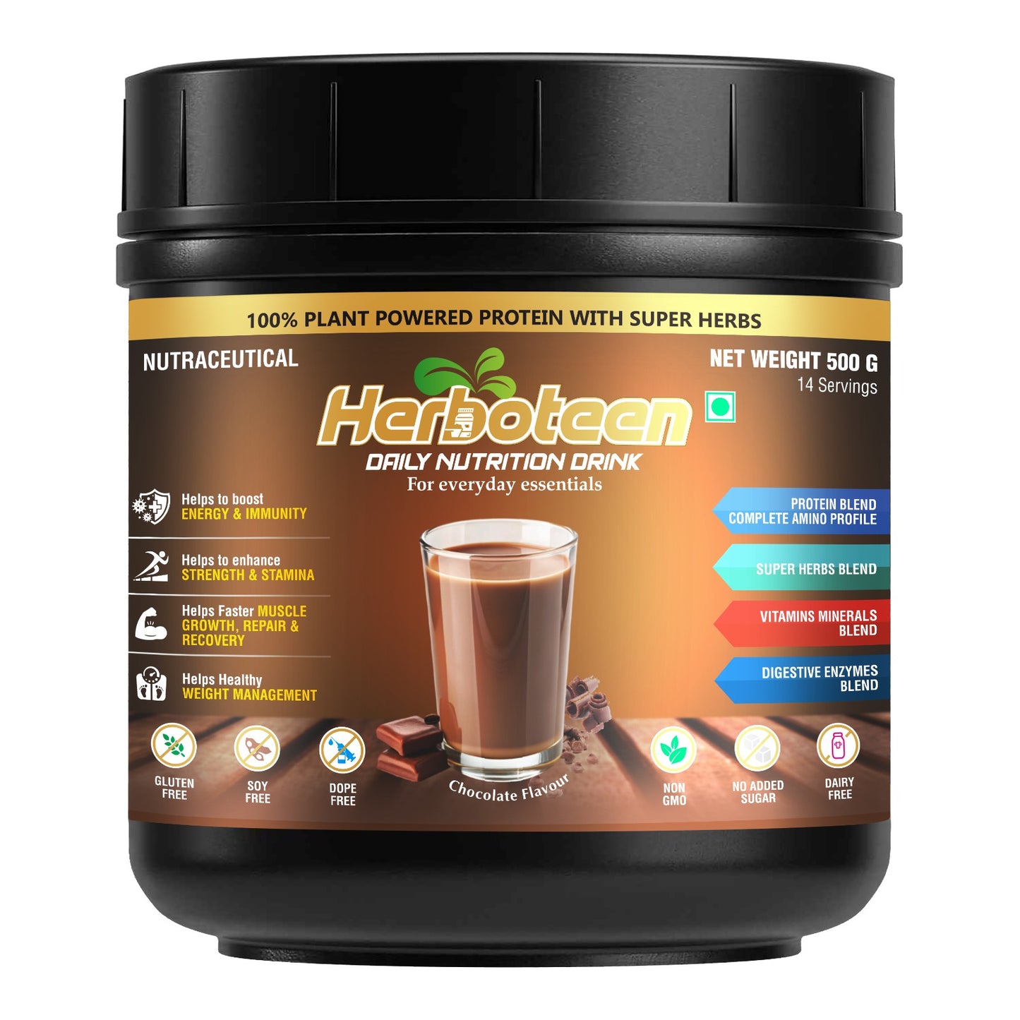 Herboteen Plant Powered Daily Nutrition Drink - Chocolate