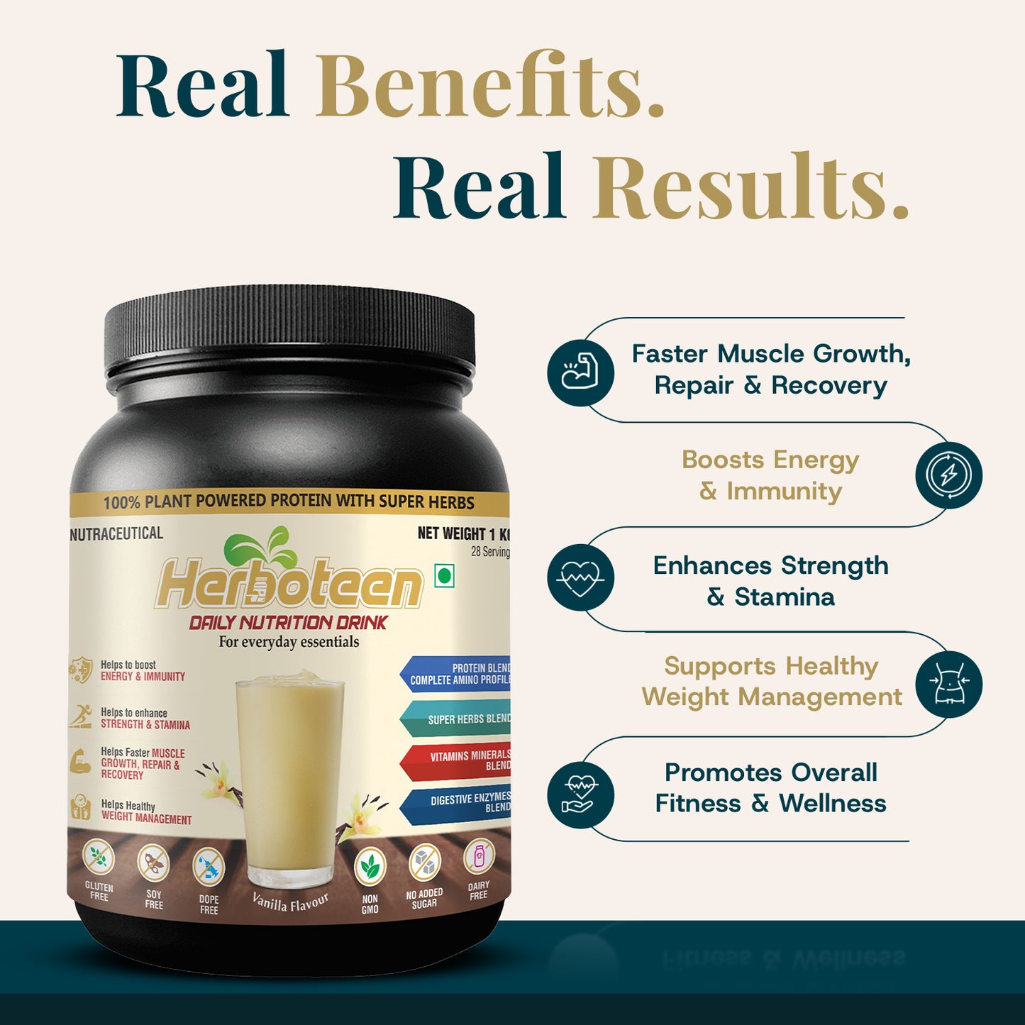 Herboteen Plant Powered Daily Nutrition Drink - Vanilla